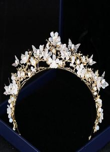 Vacker handgjorda kristallbröllopskronor och tiaras strass huvudstycken brud flickor kvinnor proms kväll brithday party klänning 1866783