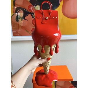 Dekorative Objekte Figuren Wohnkultur für Interieur Kawaii Schreibtischzubehör Süße Kegel Eisbeutel Scpture Ornament Nordische Kunst DHMza