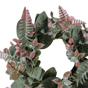 Decorative Flowers Pillar Candle Ring Artificial Wreath Floral Arrangement Ornament Greenery Rings For Bar Wedding Home Party Supplies Cafe