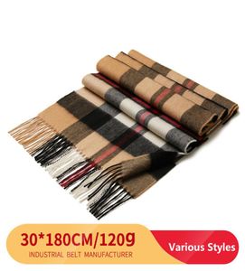 100 Pure Cashmere Spessa sciarpa con nappe per uomini e donne in autunno inverno The Fashion Business Plaid Scarpes2948125