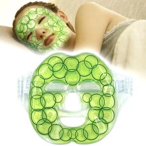 Массажер гелевая маска красавица Hot Cold Compress Masic Mask Massage Успокаивающие многоразовые маски из огурцы против морщин