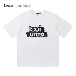 Louies Vuttion T Shirt Designer Mens T Shirts Luxury 100% Cotton Breathable 24ss Sleeve Louies Womens Clothing Tops Trendy Letter Print Casual Vuttion T Shirt 189
