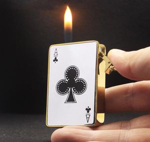 Creative Plastic Poker Lighter Refillable Butane Gas Lighters Plating Cigarette Lighter för man77023521199483