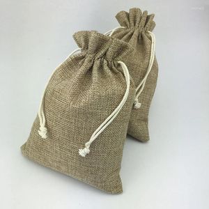 Gift Wrap 15 20cm 1000pcs Vintage Style Handmade Jute Sacks Drawstring Bags For Jewelry/wedding/christmas Packaging Linen Pouch