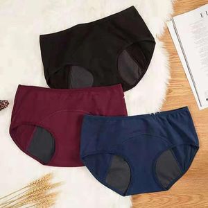 Frauenhöfen Menstruationsperiode Unterwäsche für Frauen mit mittlerer Taille Baumwoll nach der Geburt Damen Girls Shorts Solid Color Stretch