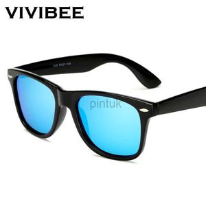 Sunglasses VIVIBEE Classic Sunglasses Men Polarized 2024 Women Mirror Blue Lens Square Night Driving UV400 Protection Summer Sun Glasses 240412