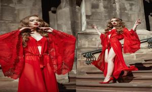 Red Bridal Sleep abbigliamento da donna abito abito abito in pizzo abito notturno sexy illusion designer da donna pajamas femme lingerie one Pie3134623