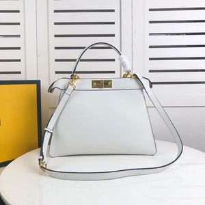 Yüksek kaliteli tasarımcı tote peekaboo mini crossbody çantalar iseeu bayan metal harfler kare bükülme kilit üstü deri el çantası kitap omuz çantası