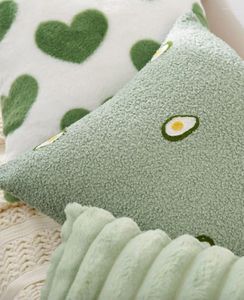 Pillow Fashion Design Avocado Heart Green Pillow/almofadas Case Modern Seat Back Cover 30x50 45 50 Decorative Throw