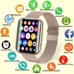 Orologi Lige Smart Watch 2023 per Android iOS Bluetooth Chiamata Fitness Tracker di frequenza cardiaca/Monitoraggio del sonno, touch screen completo da 1,72 pollici