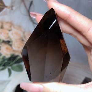 Dekorativa figurer Naturliga kristaller Smokey Quartz Freeform Polished Rainbow Reiki Healing High Quality Room Decor Mineral Energy Ore