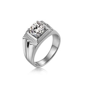 Clássico 20ct Mossanita 18k Solid Solid Real True White Gold Wedding Rings Proposta de proposta