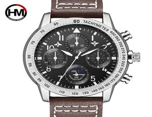 2018 Nuovo quarzo orologio per uomo orologi sport pilota di grandi dimensioni decorative Dialcello cingolio in pelle casual cinghia orologio da polso 22568487803