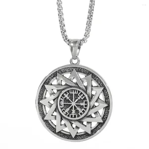 Pendant Necklaces Vintage Viking Compass Charming Men's Necklace Fashion Christmas Valentine's Day Gift Jewelry Accessories