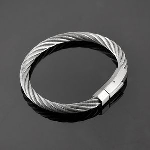 IJB0529 4 Colors Fashion Stainless Steel Triple Many Stackable Cable Wire Twisted Bangle Bracelets Sale 240408