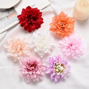 Dekorativa blommor 20/50 Buah 11cm Dahlia Buatan Sutra Bunga Kepala Untuk Rumah Pesta Pernikahan Dekorasi Karangan Scrapbooking Palsu