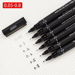 Mikron Pin Rysunek Pen Ultra Fine Line Marker Czarny atrament 005 01 02 03 05 08 Office School Set for Sketch Manga