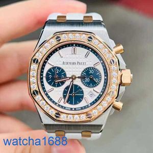 AP Wrist Watch Montre Royal Oak Offshore Series 26234SR Same Original Diamond White Pan Blue Eyes Womens Fashion Leisure Business Sports Watch