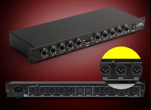 Switches 2 in 10 Out XLR Audio Distributor Signal Splitter Stereo -Mono -Verteilung 2:10 für Verstärker