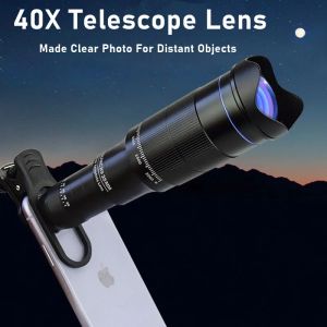 Lens 40X Zoom Phone Lens 4IN1 Portable Camera Macro Lens For Phone Fish Eyes Tripods For Iphone 12 11 Pro Max Samsung