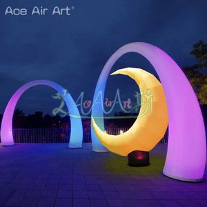 2.4m 8ft high Inflatable Oval Thin Arch Entrance With Led Lighting For Outdoor Indoor Events Parties And Weddings