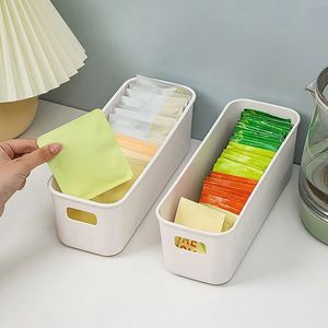 Stackable Disposable Tea Bags Coffee Storage 8 Grid Freezer Storage Box Dustproof Belt Cover Desktop Organizer Jewelry Storages