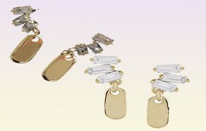 Saturn planet stud earring irregular diamond pendant square personality black gold plated earrings for women trendy fashion design3025611