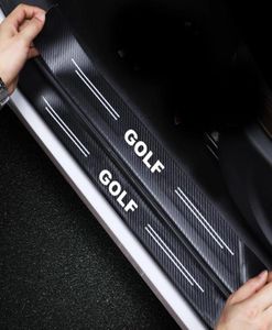4PCSSET Drzwi samochodu progowe progowe naklejki ochraniacze dla VW Golf 7 6 4 5 mk2 mk3 mk4 mk5 mk6 mk7 mk8 mk8 Auto Akcesoria naklejka 5484020