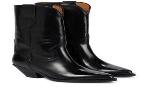 Paris Isabel Dahope Leather Boots Western Boots Show de moda Marant Stars Shoes Itália Black Leather Perfect1218963