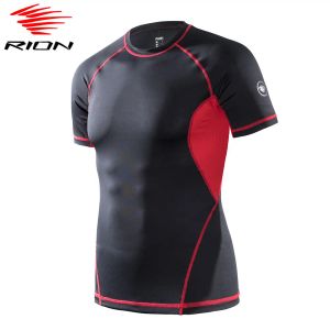 T-shirt RION MEN ALLE CAMIRI DI COMPRESSIONE ALLEGNO SPORTICA SPORTICHE CAMITTERE QUAST DRY SHIRTS DRIVITÀ FITNESE ALTRICE ATLETIC