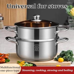 Double Boilers Household Steam Steamer Multipurpose Large Capacity Soup Stew Pot Kitchen