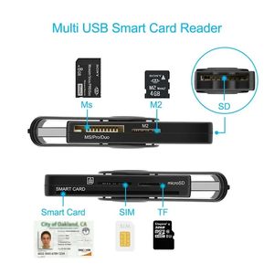 Inteligentny zewnętrzny czytnik kart zewnętrznych karty USB 2.0 SIM TF Smart Memory Card Adapter Adapter Drive Cardeader Adapter dla komputera- dla karty karty USB 2.0 SIM