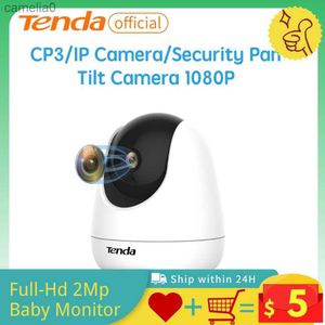IP -kameror Tenda CP3 Surveillance Camera 1080p Full HD 2MP WiFi IP -kamera Barn Säkerhetskamera Baby Monitor WiFi Safety Mini Camerac240412