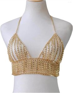 Belts Fashion Aluminum Party Body Sexy Chain Harness Bra For Women