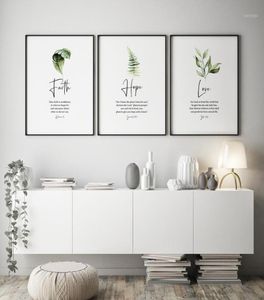 Dipinti Bibbia versi poster e stampe Faith Hope Love Wall Art Stampa Citazioni cristiane Canva Postatori di soggiorno su The7617786