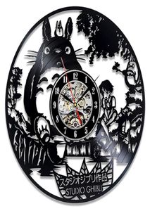 Studio Ghibli Totoro Wanduhr Cartoon Mein Nachbar Totoro Schallplattenuhren Wanduhr Heimdekoration Weihnachtsgeschenk für Y7606015