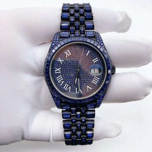 Luksusowe wyglądanie w pełni obserwuj mrożone dla mężczyzn Woman Top Craftsmanship Unikalne i drogie Mosang Diamond 1 1 5A zegarki dla Hip Hop Industrial Luksurious 6958