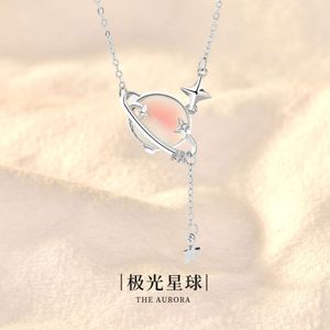 Li Ming S925 Pure Silver Planet Necklace Jewelry for Womens Versatile High End Tassel Collar Chain Accessories