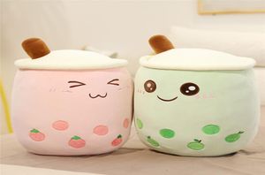 2470 cm Cartoon Bubble Tea Cup Shaped Pillow Reallific Milk Tea Plush fylld mjuk ryggkudde roliga matgåvor barn födelsedag9890357