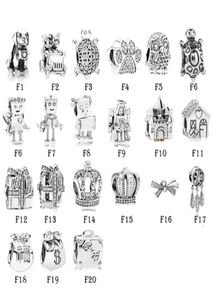 New 100% 925 Sterling Silver Fit Charms Bracelets Animais Crown da Owl House Box Crown for European Women Wedding Original Fashion Jewelry7764905