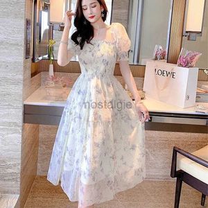 Maternity Dresses Casual Floral Party Dress Summer White Chiffon Long Dress Elegant Short Sleeve Fairy Dresses for Women Clothing Vestidos 20044 24412