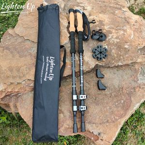 2 pezzi Stick da arrampicata 290G in lega di alluminio pali da trekking a piedi bastoncini telescopici pieghevoli con sacchetto di stoccaggio 240407