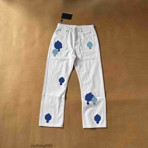 Дизайнерские мужские дизайнерские джинсы женские хромеи старые вымытые модные брюки Прямые брюки сердца мода от брюк с душераздирающими.