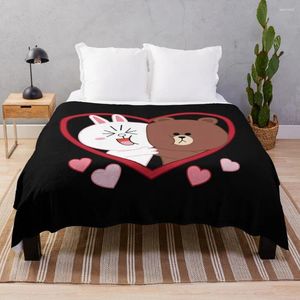 Decken braune Cony T-Shirtbrown Umarmung Wurfdecke Sofas Designer