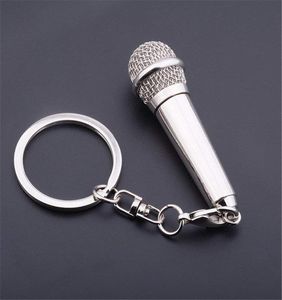 Kimter Charm Music Mikrofon Klucz Klucz metalowa piosenkarka raper Rock Keyfobs Kobiety mężczyzn torebka torebka wisioraj samochod
