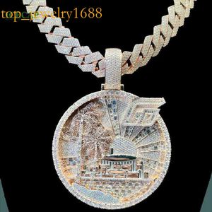 Custom Sier Full Moissanite Creative Design Men Cuban Big Charm Necklace Pendant