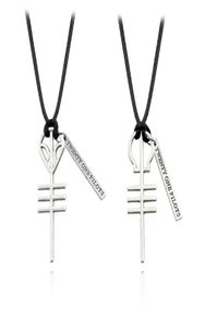 Colares Moda 21 Twenty One Pilots Rock Band Skeleton Pingents Cord Bff Friends Colar Punk Men Mulheres Música Hip Hop Jewelr3857682