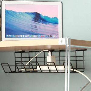 Hooks Under Wire Cable Shelf Basket Desk Rack Electric Organizer Box Hanging Storage Cabinet Holder Tray Sliding Management