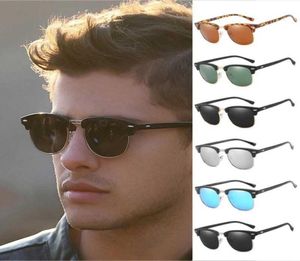 Óculos de sol Men polarizados senhoras meio aro polaroid feminino design de marca semi -pecada uv400 clássico sun glassessungueses7412993