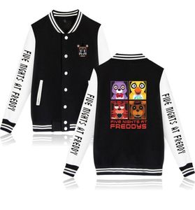 FNAF Fem nätter på Freddy039S Zip Up Baseball Uniform Men039s Jackets Streetwear Hip Hop Harajuku Sweatshirt 5 Freddy Hoodi3247081